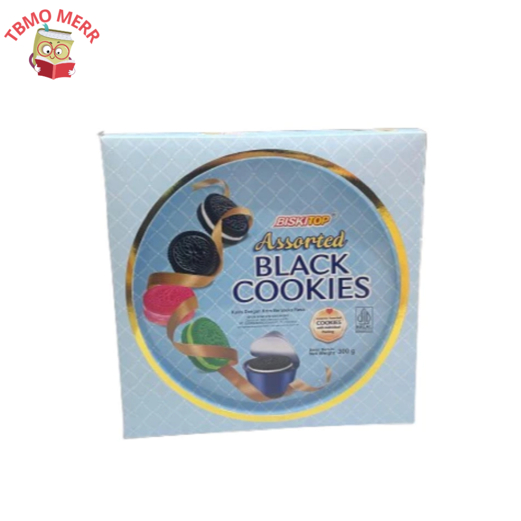 

Biskitop Butter Cookies - Black Cookies Assorted kaleng Bulat 300GR - Biskuit Lebaran