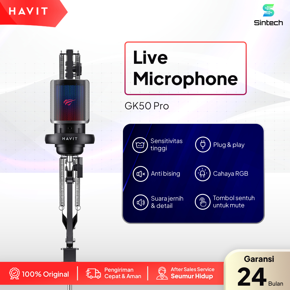 Mic Streaming GK50 Pro Noise Cancelling | Mic Gaming Live Pro | Mic Podcast Youtube Live Streaming