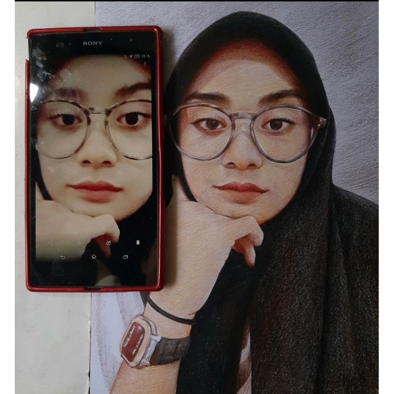 Jasa Lukis Pensil A4 satu wajah