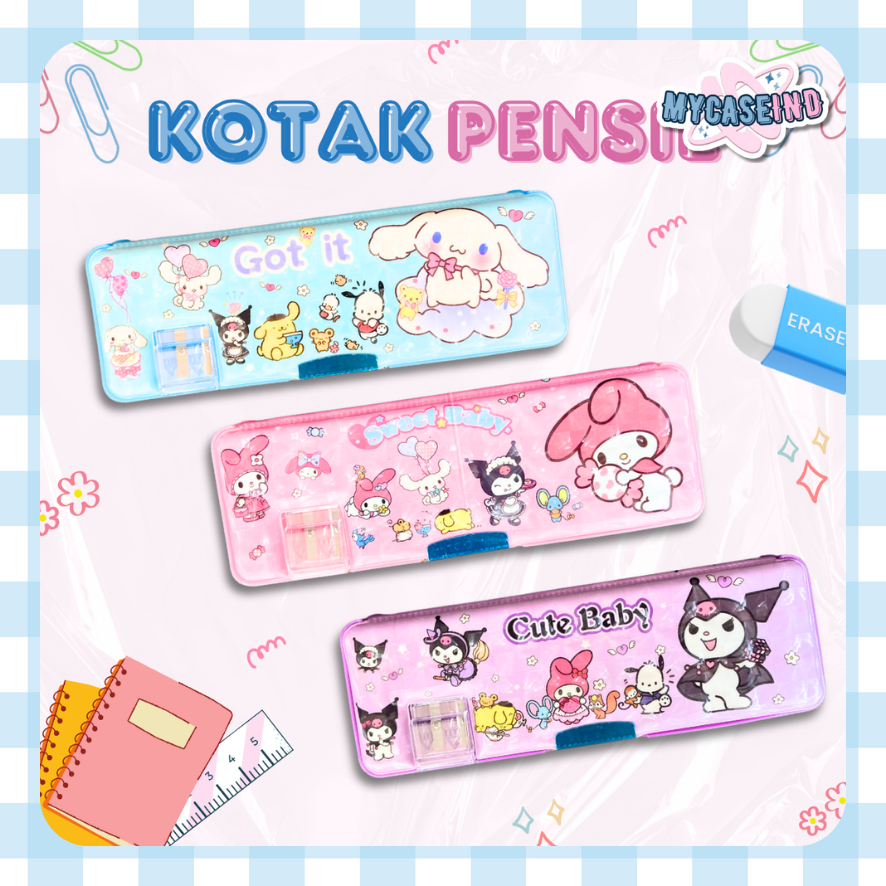 

[ATK] Tempat pensil karakter magnet 2 sisi / pencil case kartun lucu (2)