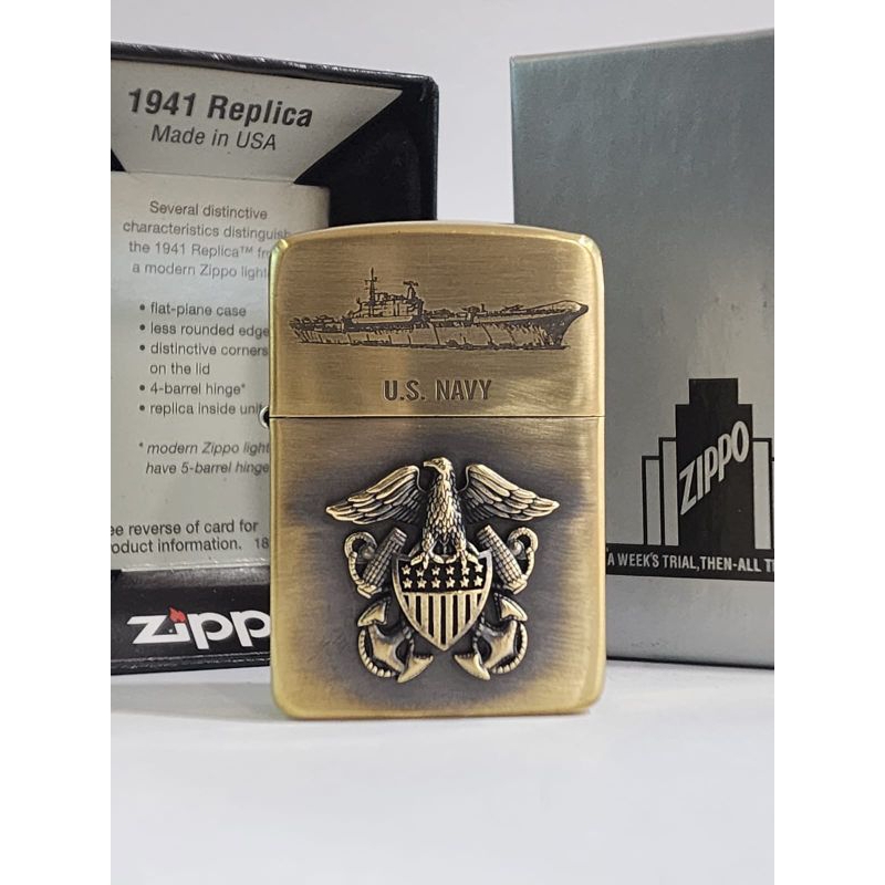 Original Zippo 1941 Navy Emblem Gold