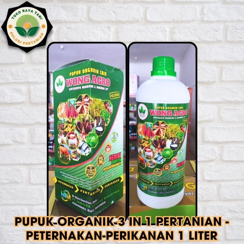 Jual Pupuk Cair organik wongAgro 1 liter 3 in 1 pertanian-peternakan-perikanan isi 1 liter