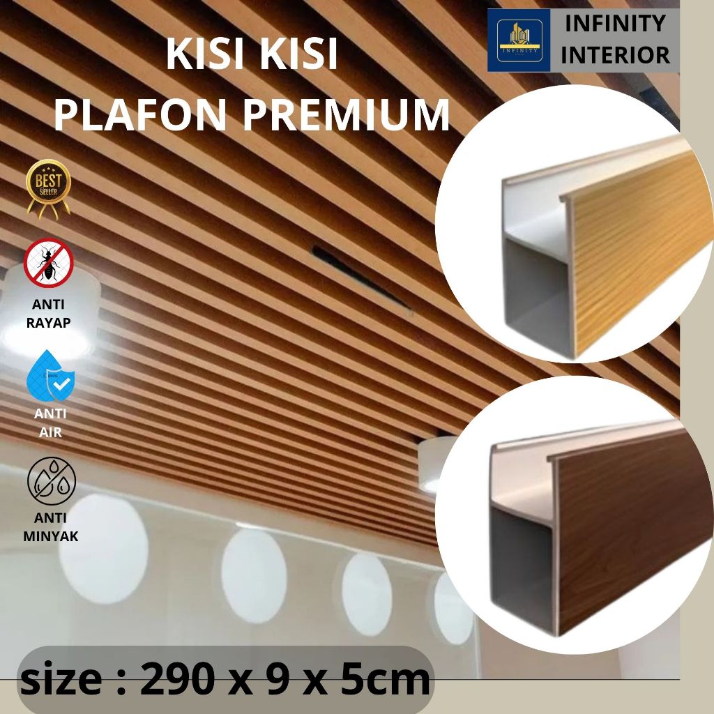 Plafon PVC | Kisi Kisi Plafon PVC | WPC Bar Ceiling | plafond PVC motif kayu | Plafond WPC