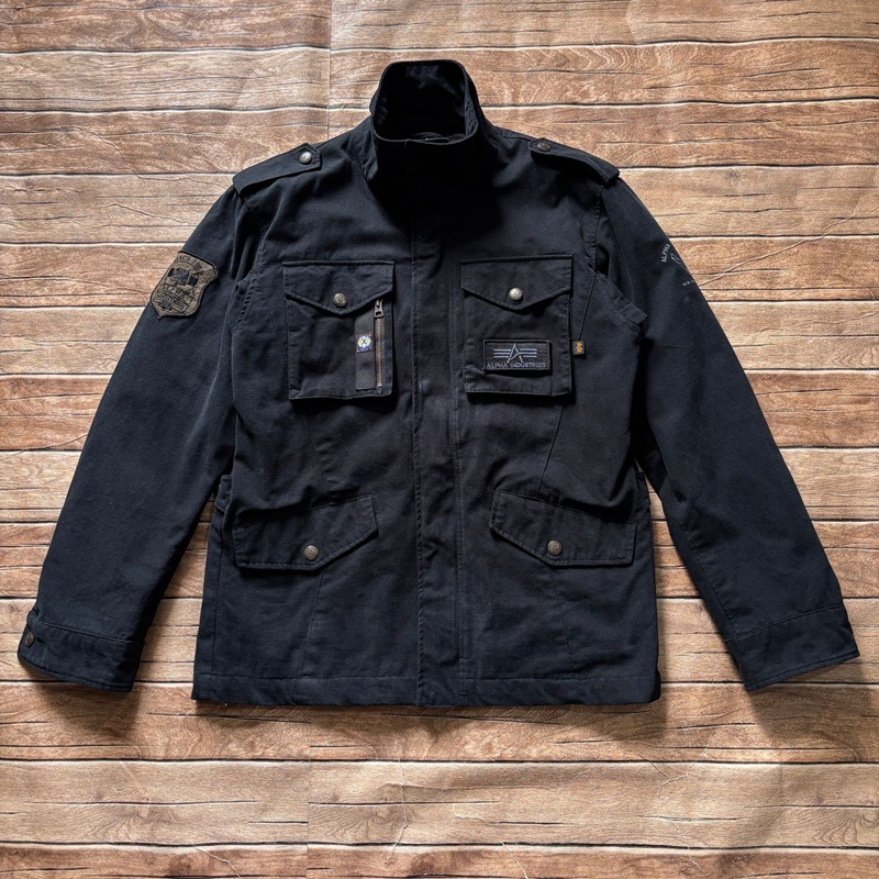 ALPHA INDUSTRIES M65 / Moto Jacket ALVA-1612W ( M-Black )