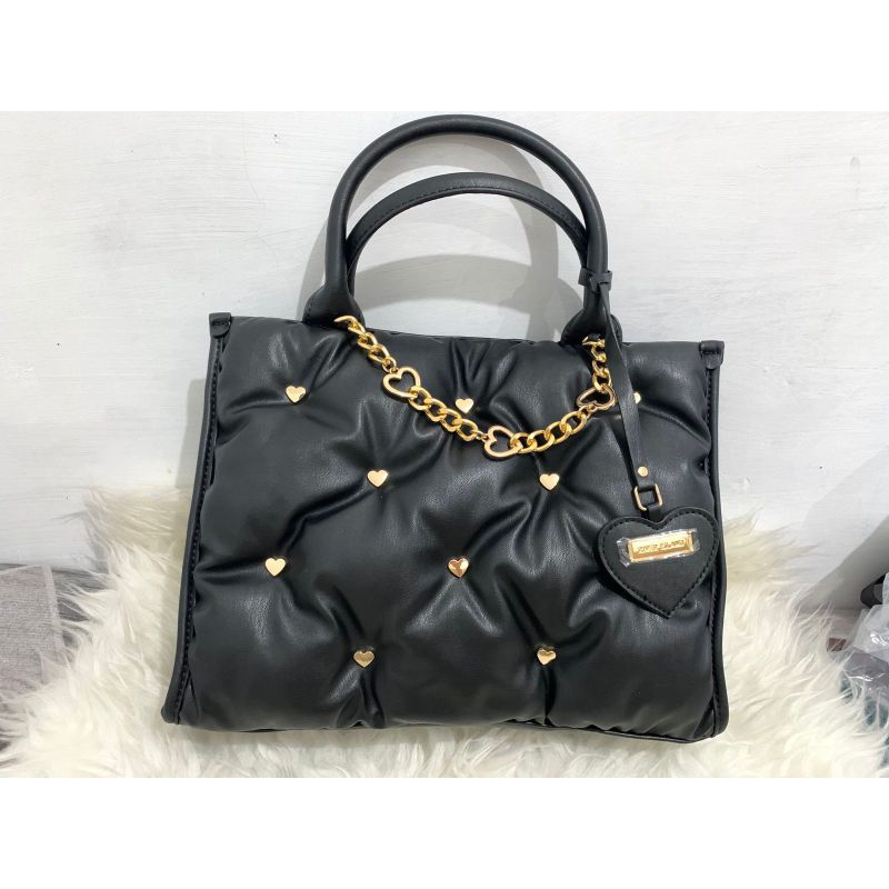 NEW RIVER ISLAND PILLOW BAG STUD BLACK TOTE ORIGINAL AUTHENTIC