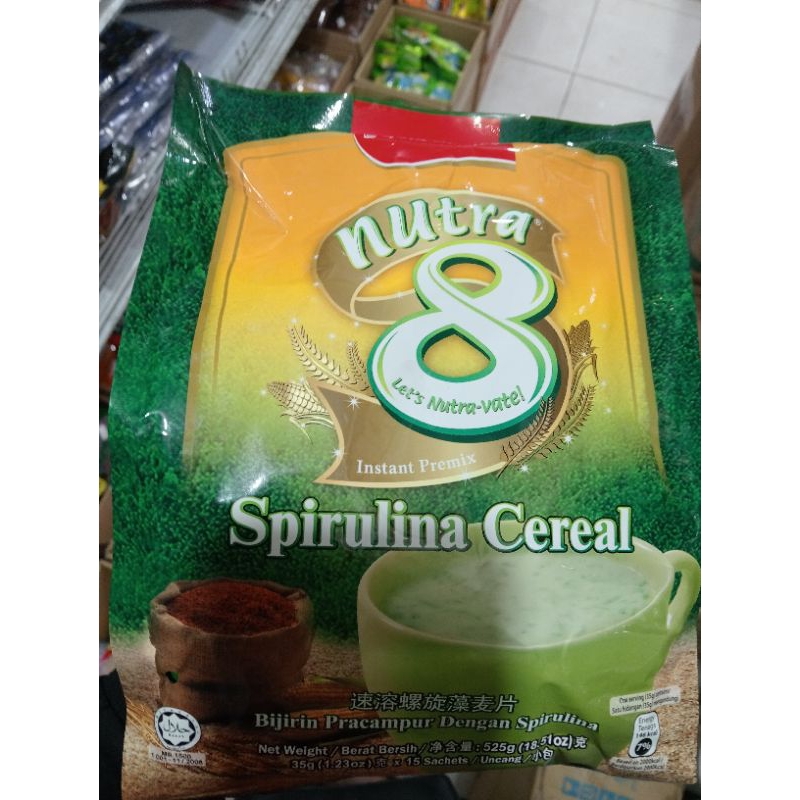 

sereal Nutra 8 choice spirulina dan black sesame sereal