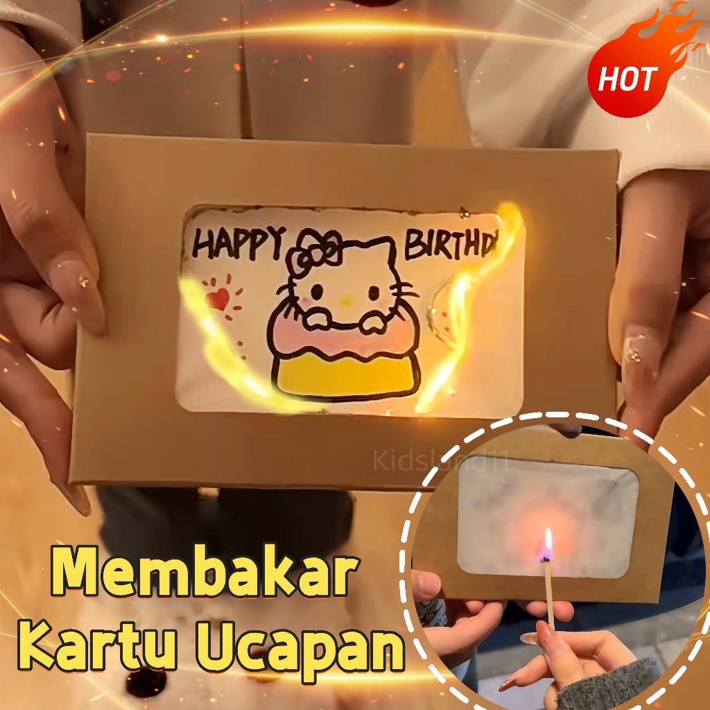 [Ready]Kartu Ucapan Kejutan/Tangan DIY/Terbakar Kartu Ucapan/Hadiah Ulang Tahun/Paket Materi Selamat