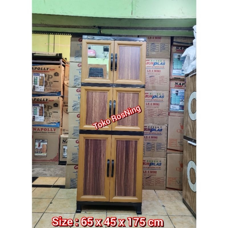 lemari plastik napolly kaca