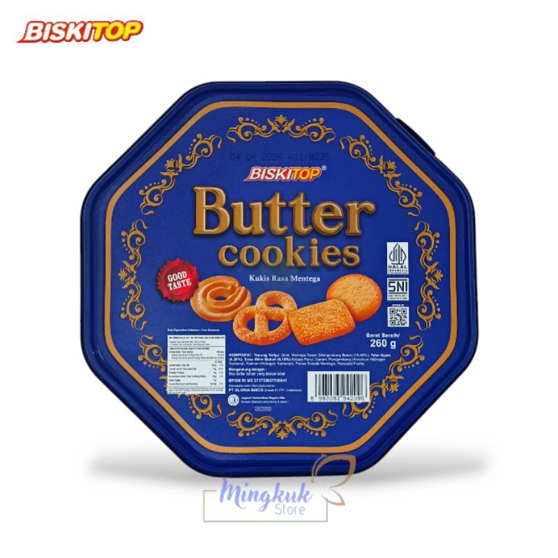 

Biskitop Butter Cookies Segi 8 260gr Toples