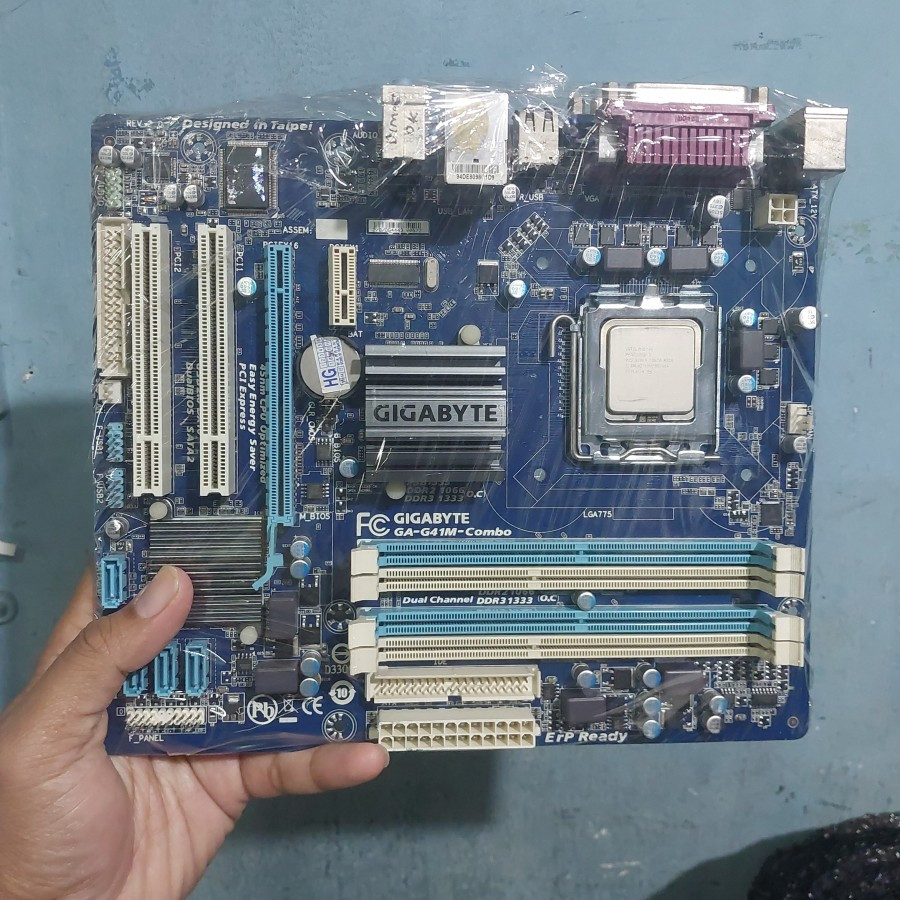 mainboard G41 gigabyte combo socket 775  ddr2 ddr3 murah motherboard  LGA 775 Core2duo Dualcore Seco