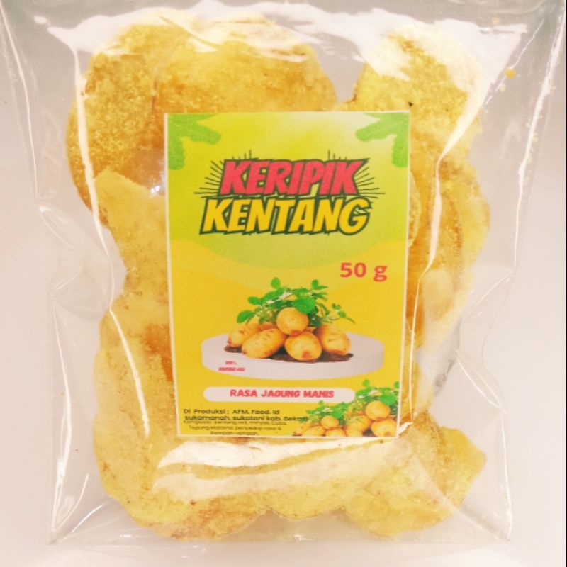 

KERIPIK KENTANG RASA JAGUNG MANIS 50 GRM / CEMILAN KEKINIAN / SNACK GROSIR / CEMILAN TERLARIS