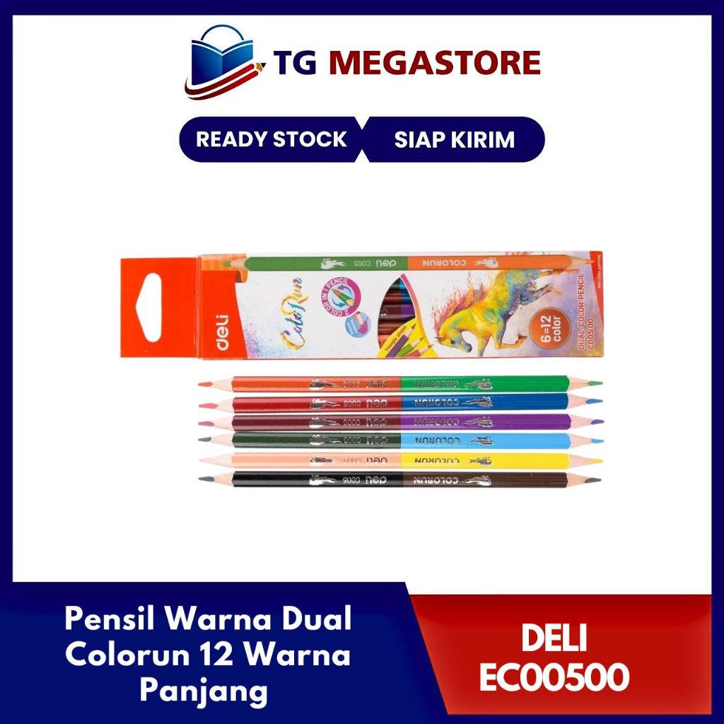 

Pensil Warna DELI Dual Colorun 12 Warna Panjang - EC00500