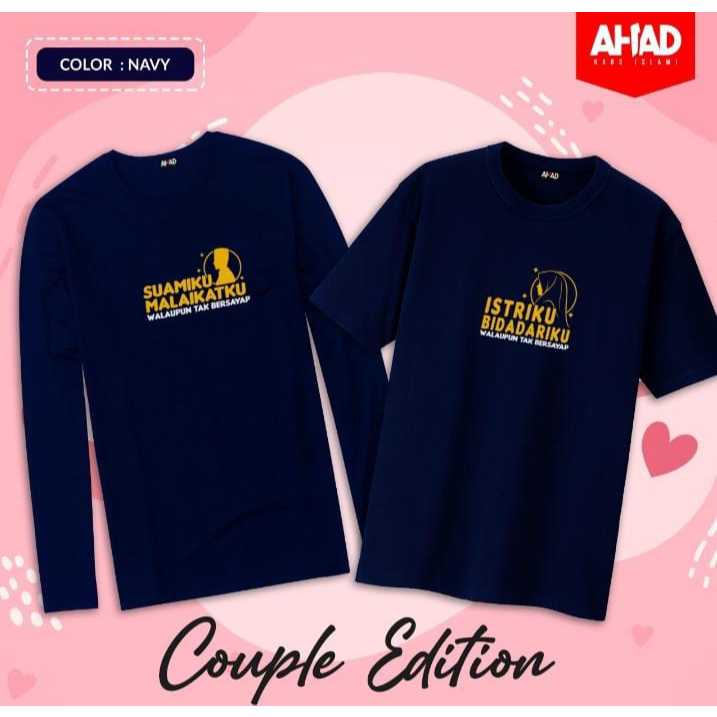 Original AHAD - Baju Couple - Kaos Pasangan Pria Wanita - Kaod Dakwah - Baju Islami