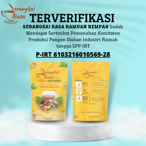

serangkai rasa / serangkai rasa.id / serangkai rasa ramuan rempah / pouch kuning / rempah jsr