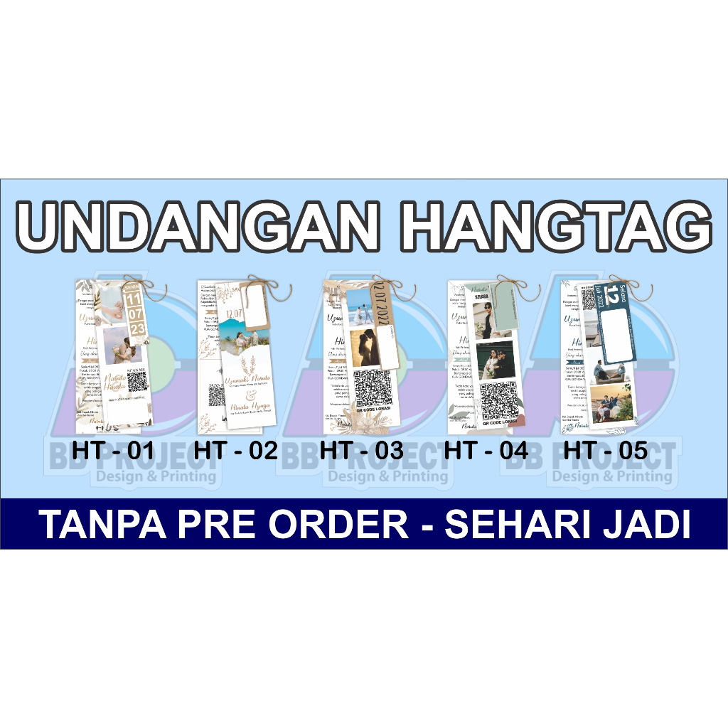 Undangan Hangtag Tanpa Pre Order - Sehari Jadi