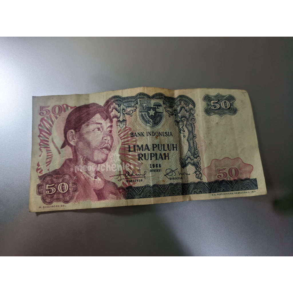 UANG ASLI 50 RUPIAH TAHUN 1968