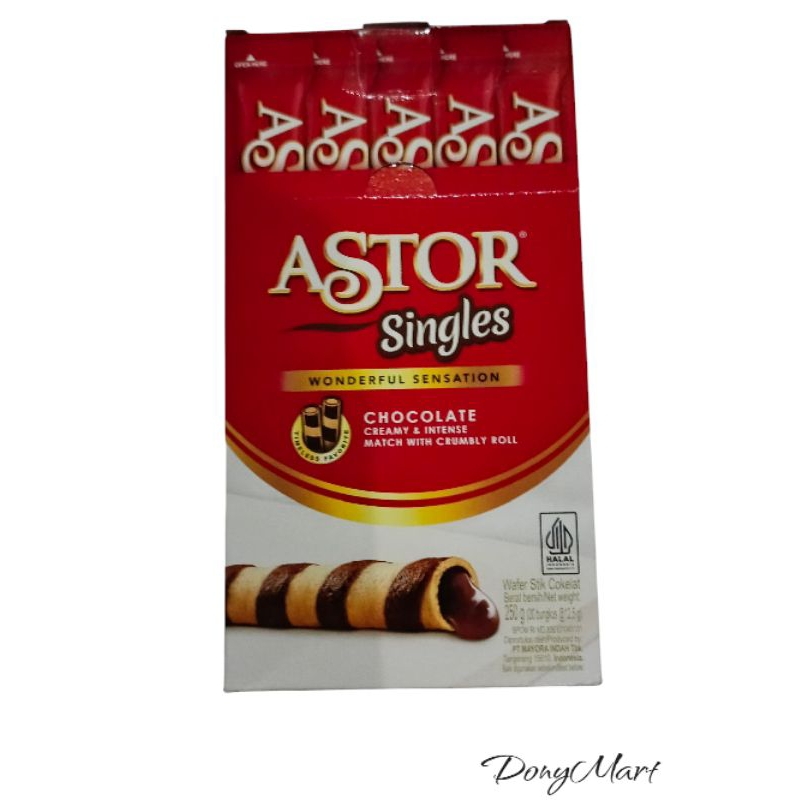 

Astor Single Chocolate Kemasan Baru 1 Box Isi 20 - Astor Waferstick Coklat