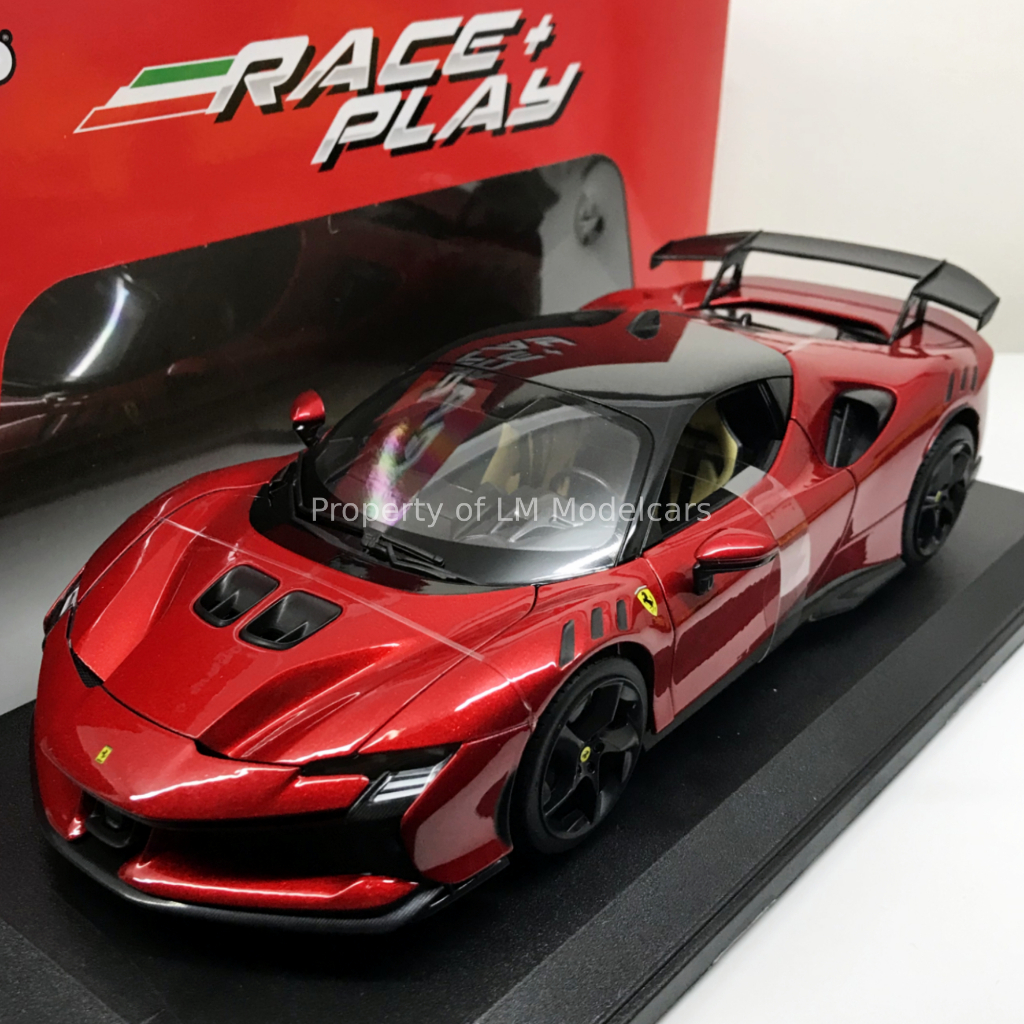 Bburago 1/18 Ferrari SF90 XX Stradale 2024 Rosso Magma (Red Metallic/Black) SF90XX 812 Competizione 