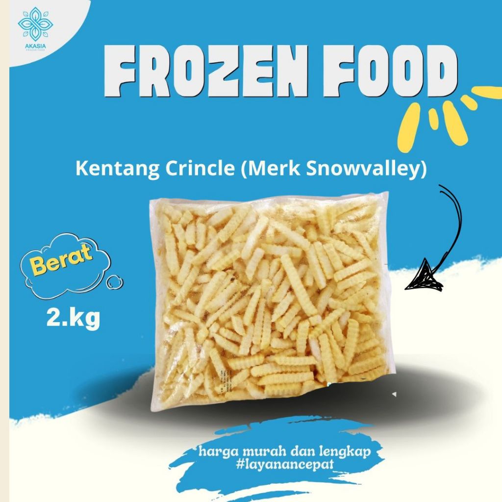 

Kentang Crincle (Merk Snowvalley) 2kg