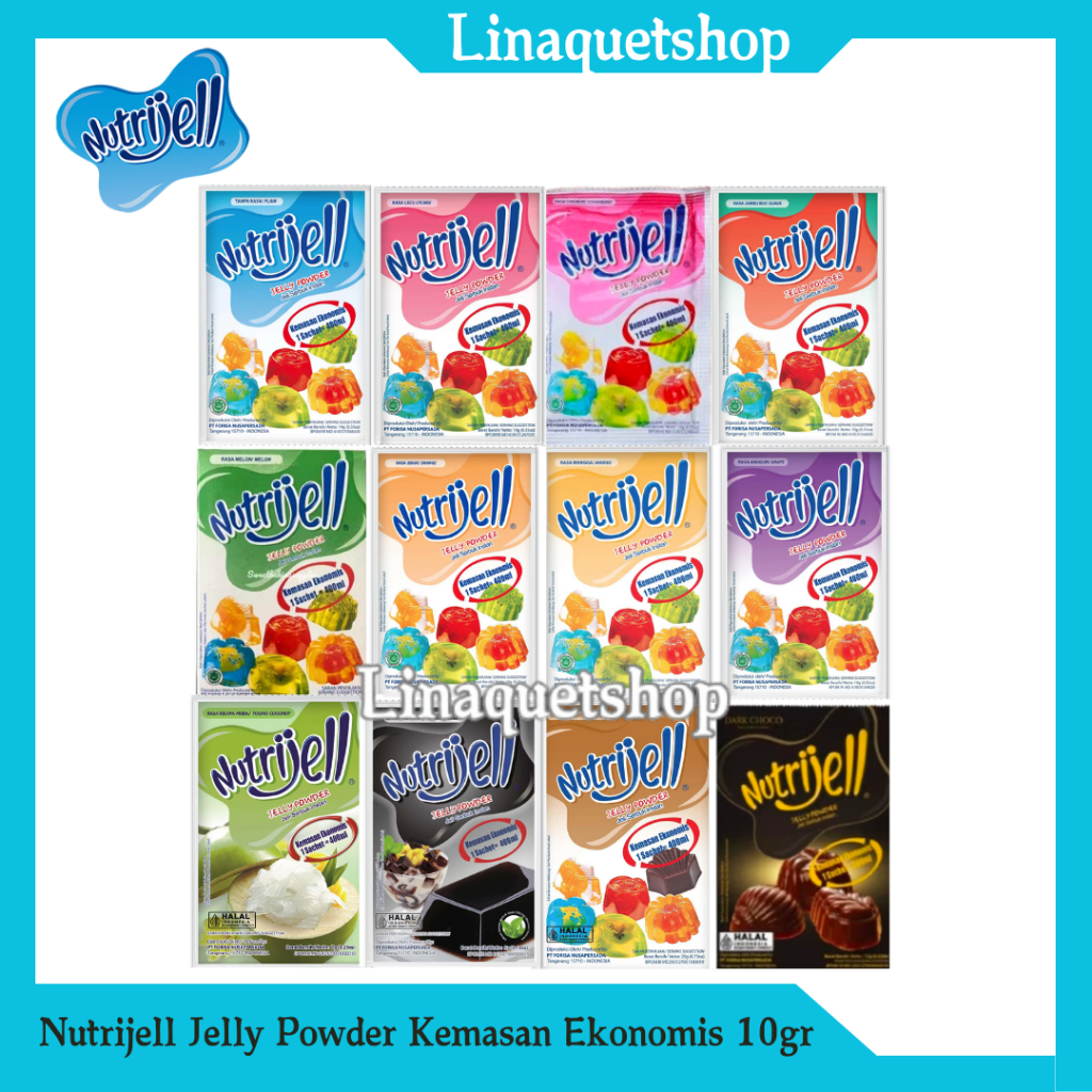 

NUTRIJELL Jelly Powder Jeli Bubuk Instan Kemasan Ekonomis 10gr