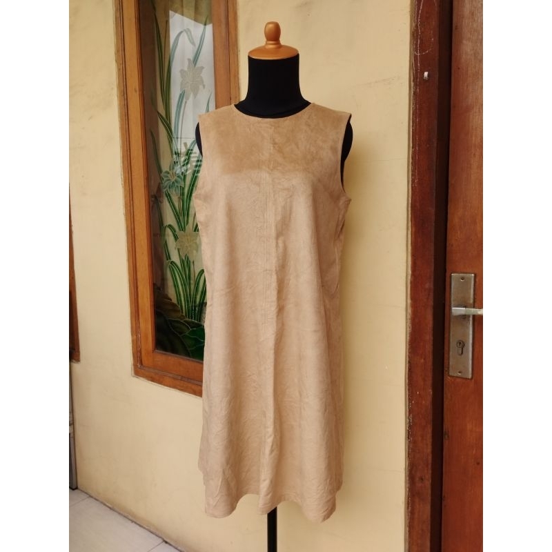 UNIQLO beige faux suede Mini Dress