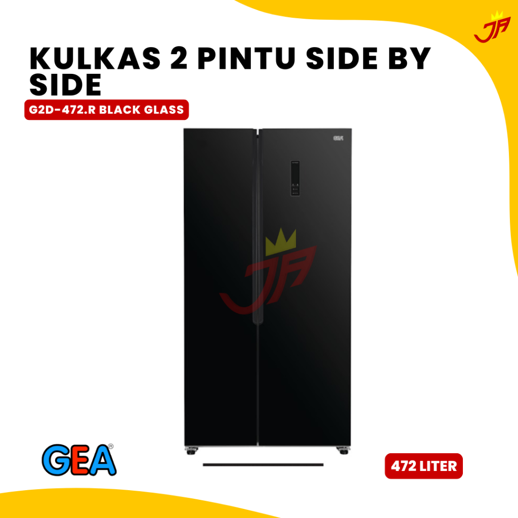 GEA Kulkas Rumah Tangga G2D 472.R Black Home Refrigerator GEA G2D-472.R Black Glass