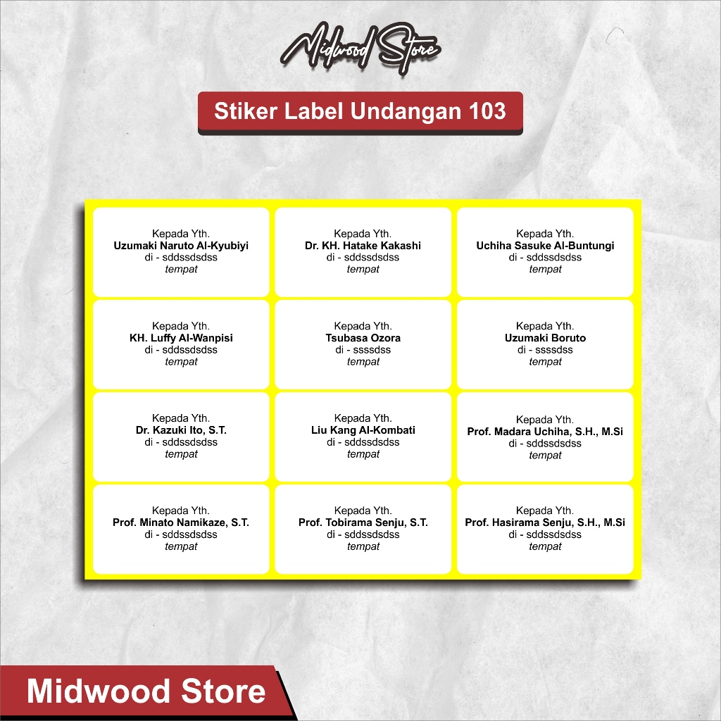 Stiker Label Nama Undangan No 103