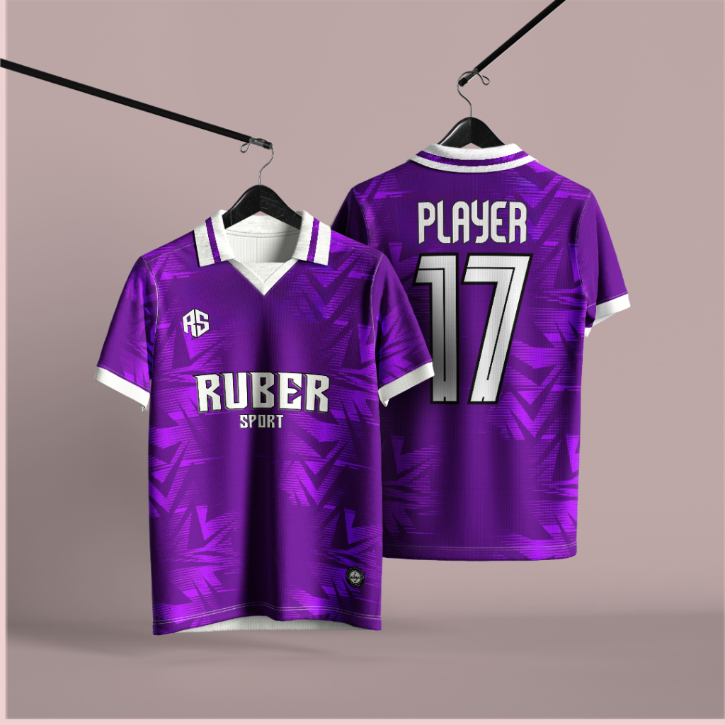 Jersey Futsal / Jersey Bola Custom Full Printing Bisa Satuan Ungu Motif