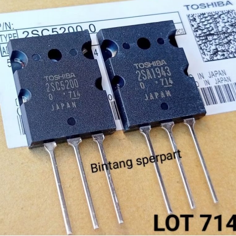 Toshiba 2Sa1943 2Sc5200 Original (Lot 714) Made Japan Transistor 2Sa1943 Toshiba 2Sc5200 Toshiba