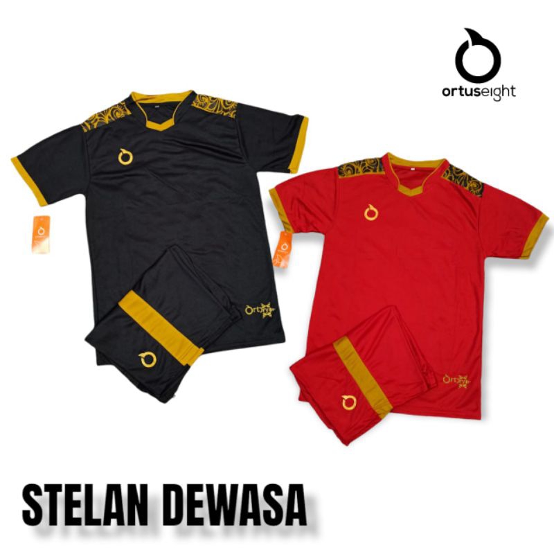 STELAN JERSEY FUTSAL JERSEY BOLA ORTUSEIGHT  MERAH MOTIF ORTUSEIGHT BAHAN DRY-FIT BRAZIL