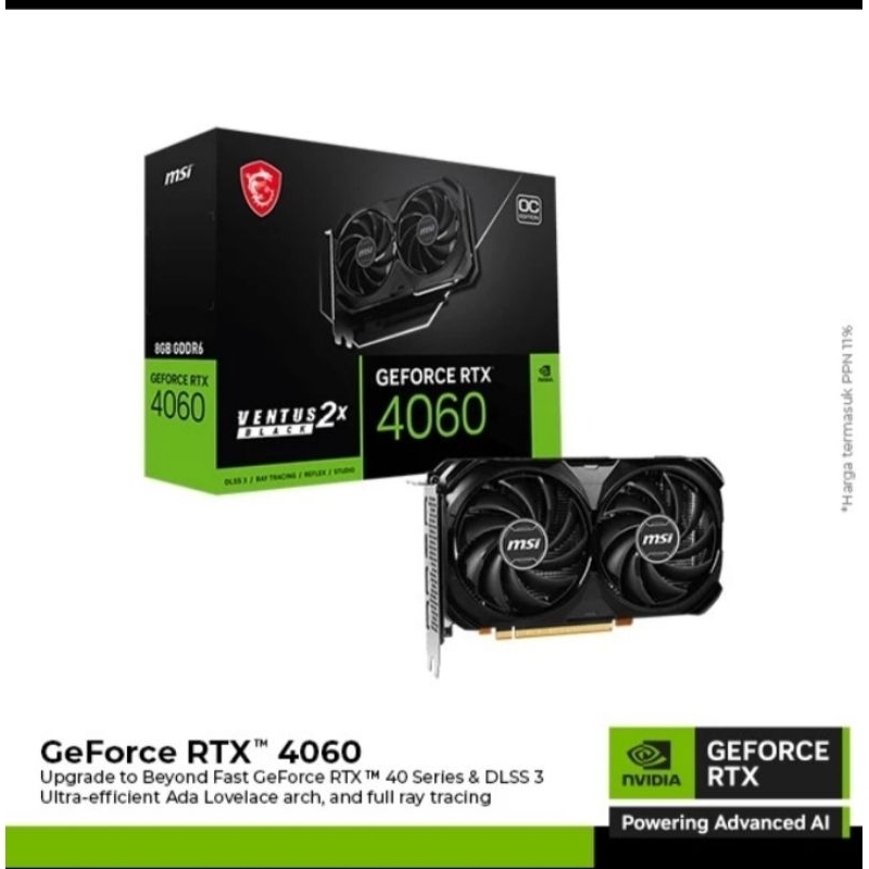 VGA Card MSI GeForce RTX 4060 Ventus 2X Black