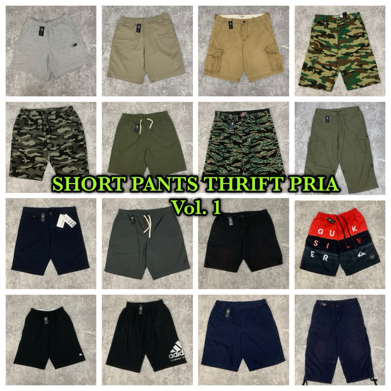 [BRAND] Celana Pendek Thrift Pria Second - Shortpants Cargo - Preloved - Vol. 1