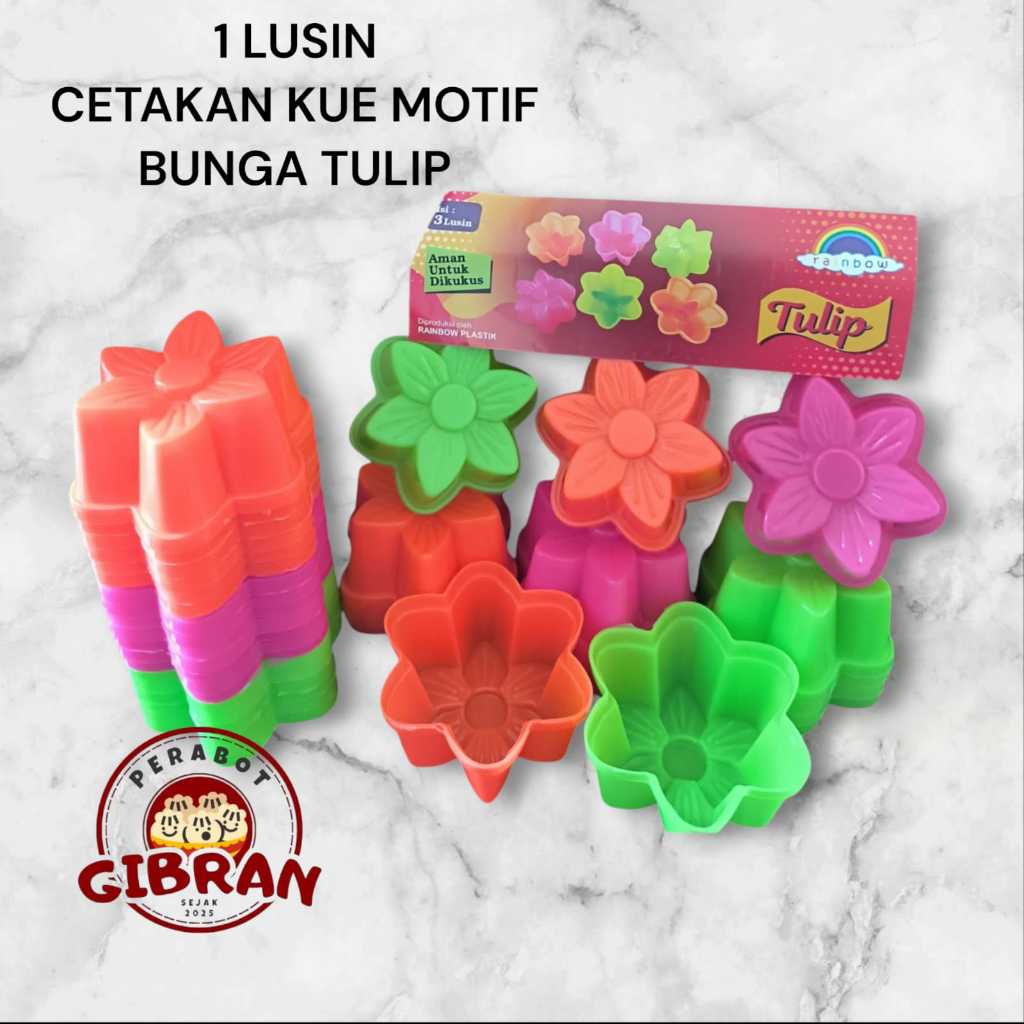1 lusin cetakan kue/cetakan puding/putu ayu bentuk bunga tulip