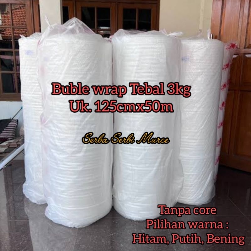 

( Khusus Instant ) BUBBLE WRAP ROLL 125 x 50M TEBAL WARNA HITAM BENING 3KG TANPA CORE