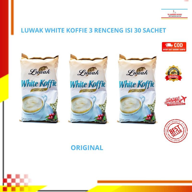 

[PAKET HEMAT ISI 3] Luwak White Koffie Original 3 Renceng Isi 30 Sachet PROMO MURAH/ Kopi Luwak White Koffie Original 3 Renceng Isi 30 Sachet PROMO MURAH