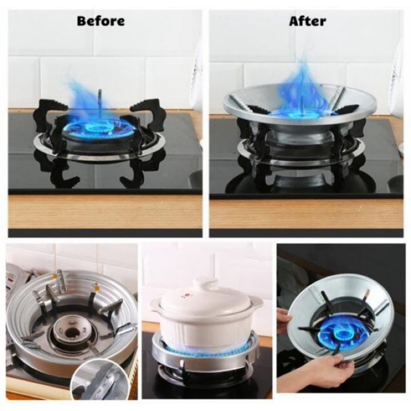 Coverrr Kompor Tatakan Kompor Pelindung Api Kompor Gas Pelindung Anti Angin Kompor Gas Penahan Angin
