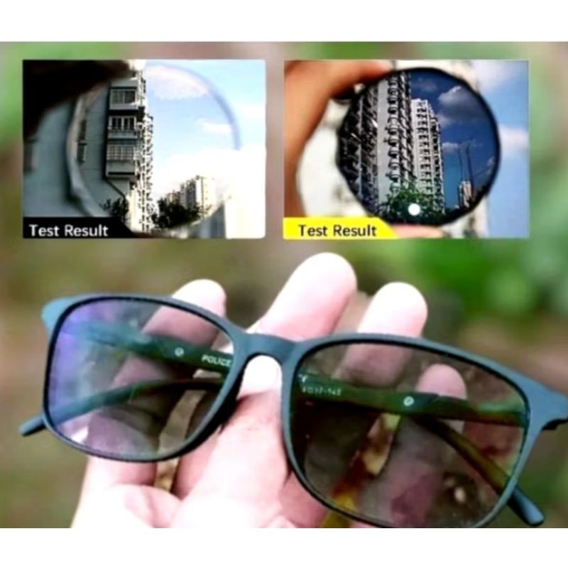 Kacamata Minus Photocromic Bluecromic Anti Radiasi Frame Police