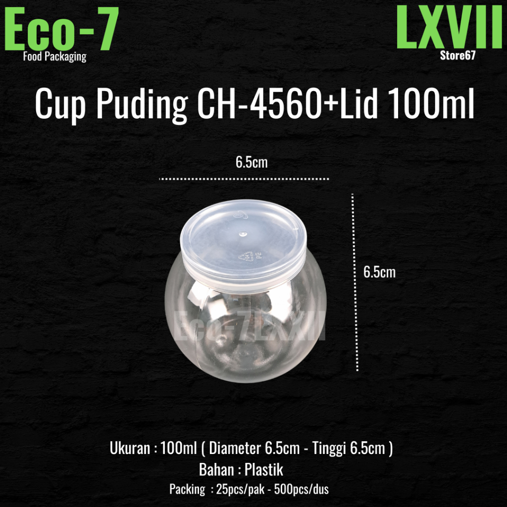 Cup Dessert CH-4560 Model Bola  - Dessert Cup, Botol Dessert, Cup (25pcs)