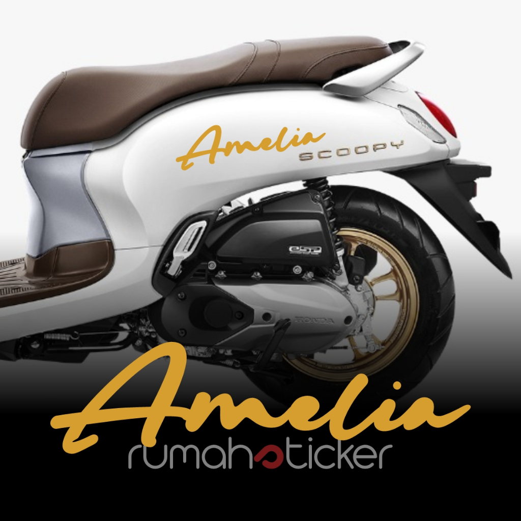 STICKER STIKER CUTTING NAMA CUSTOM KACA MOBIL BODY MOTOR UNIVERSAL SCOOPY VESPA GENIO FILANO DLL