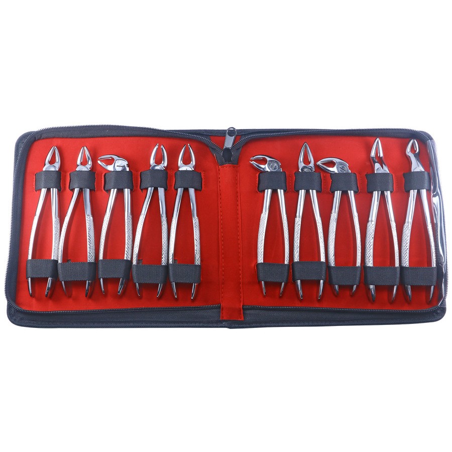 SCHEZHER Tooth Forceps Children & Adult Set Dengan Tas | Set Tang Cabut Gigi Anak & Dewasa | Dental 