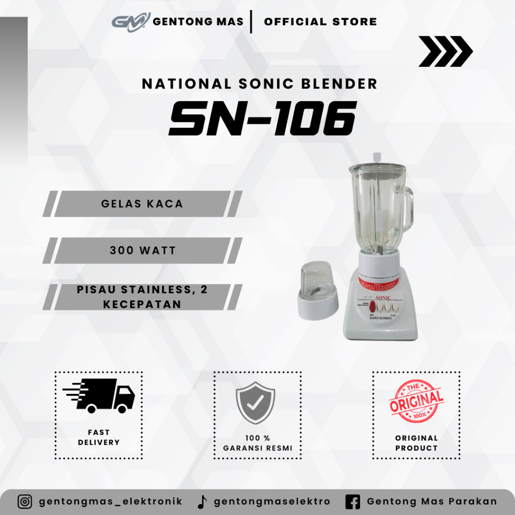 NATIONAL SONIC SN-106 BLENDER MURAH / BLENDER KACA MURAH PISAU