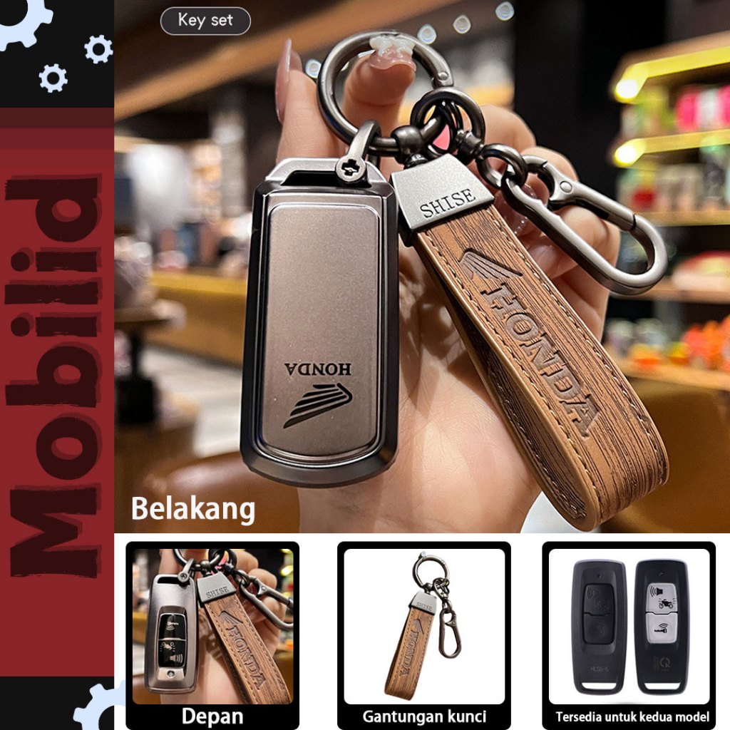 Key Set Gantungan Kunci Motor Untuk Sepeda Motor Honda Logo Key Chain Aksesoris Kunci Motor Gantunga