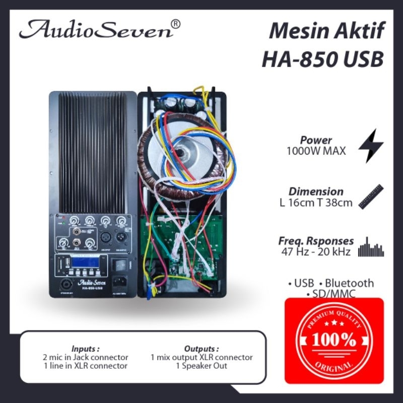 POWET KIT MESIN KIT SPEAKER AUDIO SEVEN HA850 USB 1000 WATT