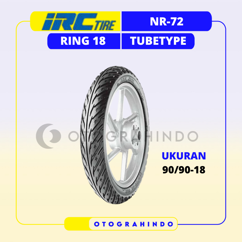 BAN LUAR SEPEDA MOTOR IRC NR72 UKURAN 90/90-18 RING 18 TUBETYPE