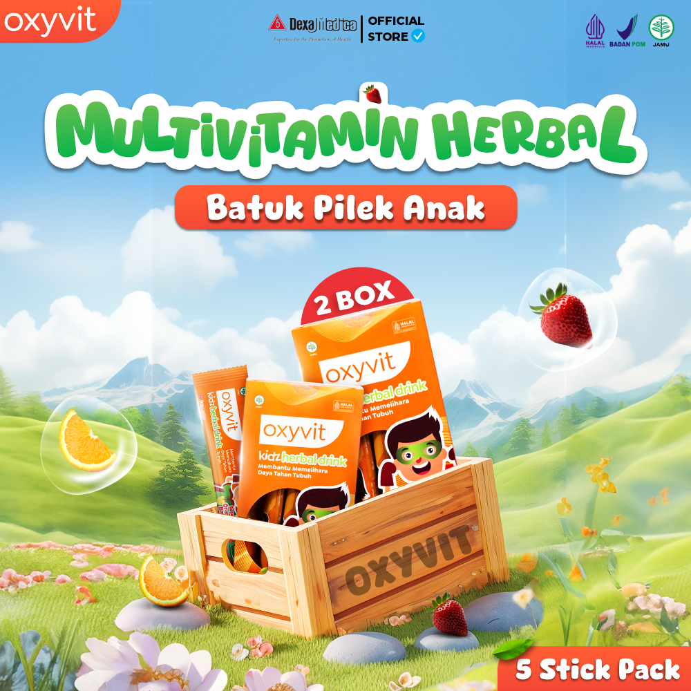 

2 Box Oxyvit Kidz Herbal Drink - Vitamin Herbal Untuk Batuk Pilek Anak - Rasa Orange Berry