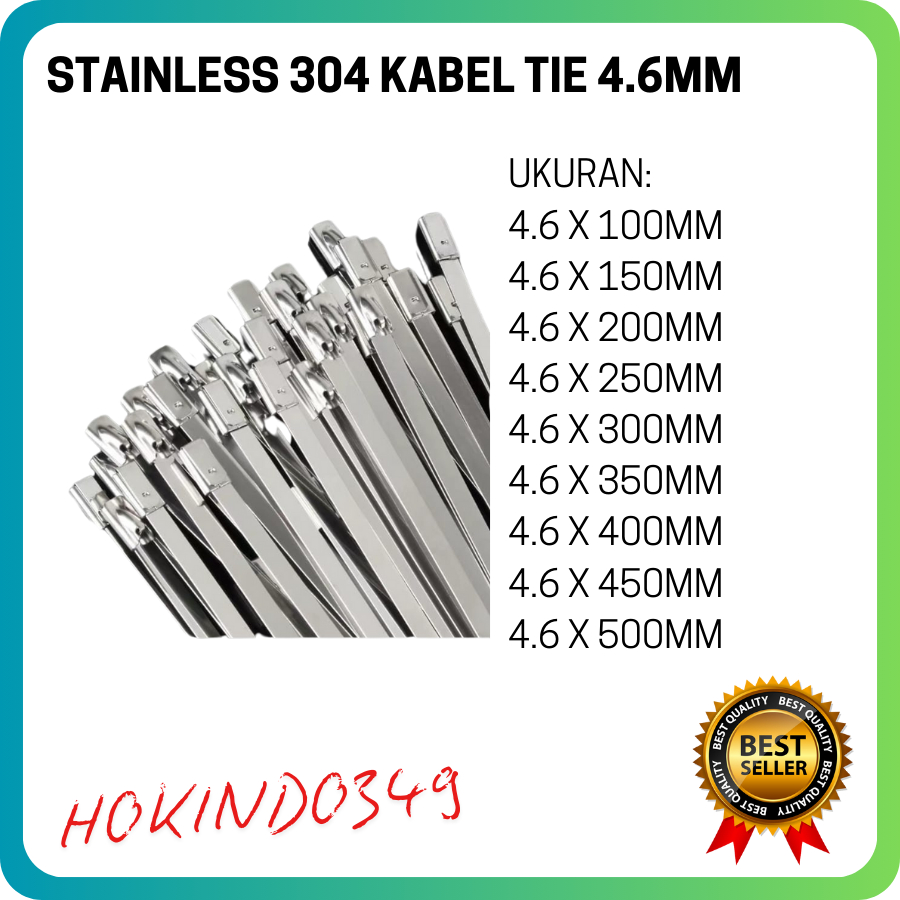 

Stainless Cable Tie Kabel Ties 4.6mm x 10cm 15cm 20cm 25cm 30cm 35cm 40cm 45cm 50cm Hitam Putih Kualitas Baik