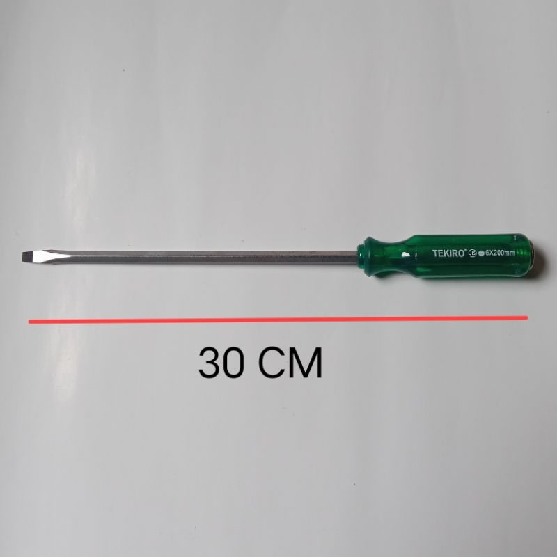 TEKIRO obeng tembus hijau (-) tools perkakas obeng 6x200 MM original tekiro panjang 30 CM