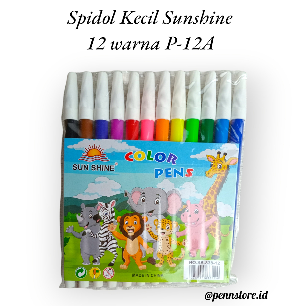 

(Pack) Spidol Sunshine Anak Menggambar P-12A dengan 12 Warna - Toys