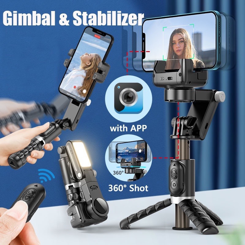 Gimbal Stabilizer dengan Bluetooth Tripod/Stabilizer Smartphone Gimbal 360 Q18