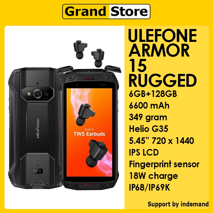 Ulefone Armor 15 Rugged Phone Android 12 Smartphone 6600mAh 128GB NFC